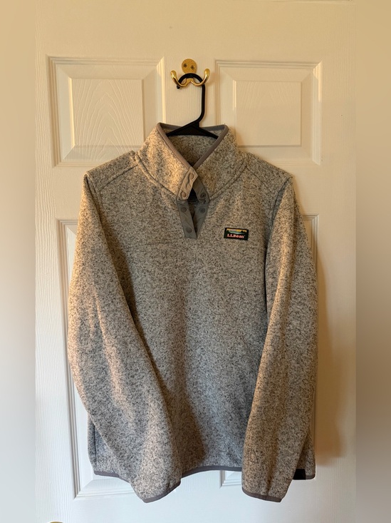 L.L. Bean Tops - L.L. Bean Heather Gray Button-Style Fleece Pullover